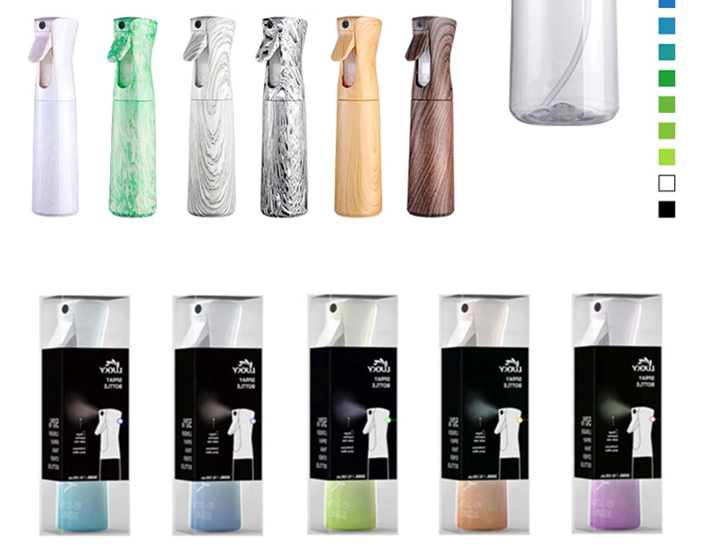 Cosmetic Fine Mist Sprayer Bottle 200ml 300ml Hair Alchohol Plastic Continuous Spray Bottle