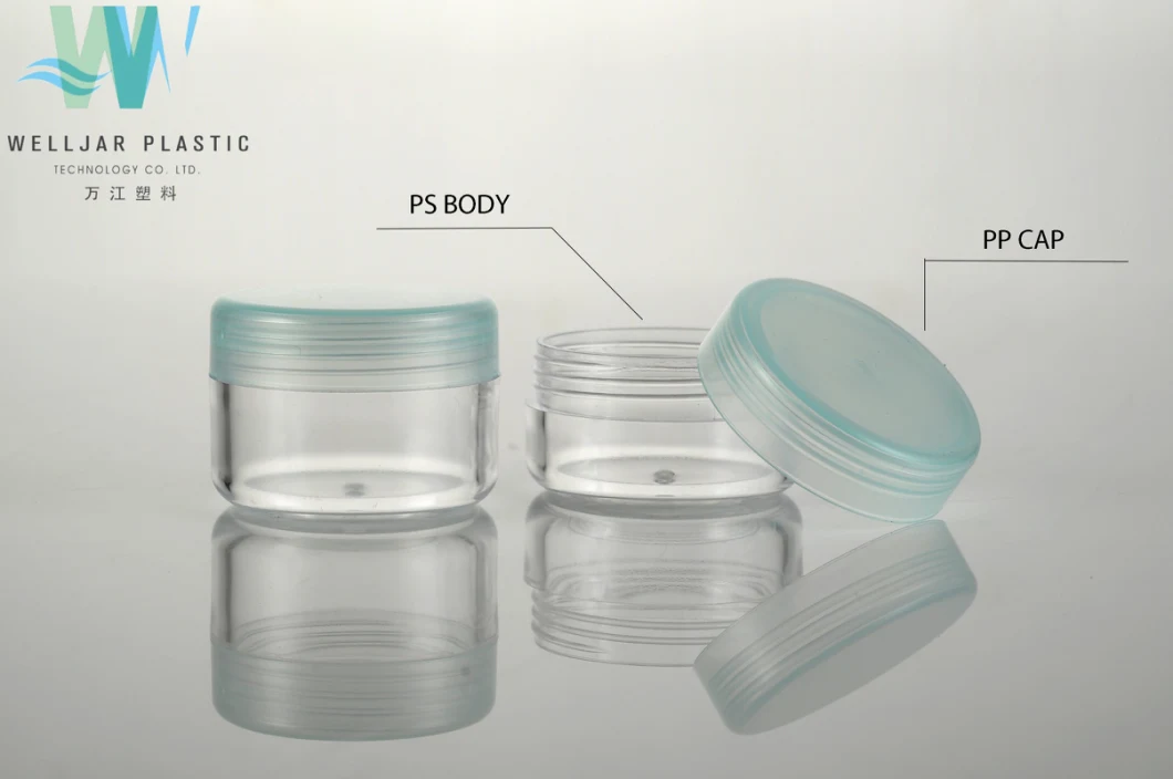 Cosmetic Jar 10g PS Plastic Cream Jar with PP Cap