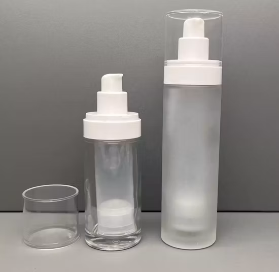 로션, 혈청, PCR, 교체 가능한 어셈블리용 내부 PP 병이 있는 유리 에어리스 펌프 화장품 병 30ml